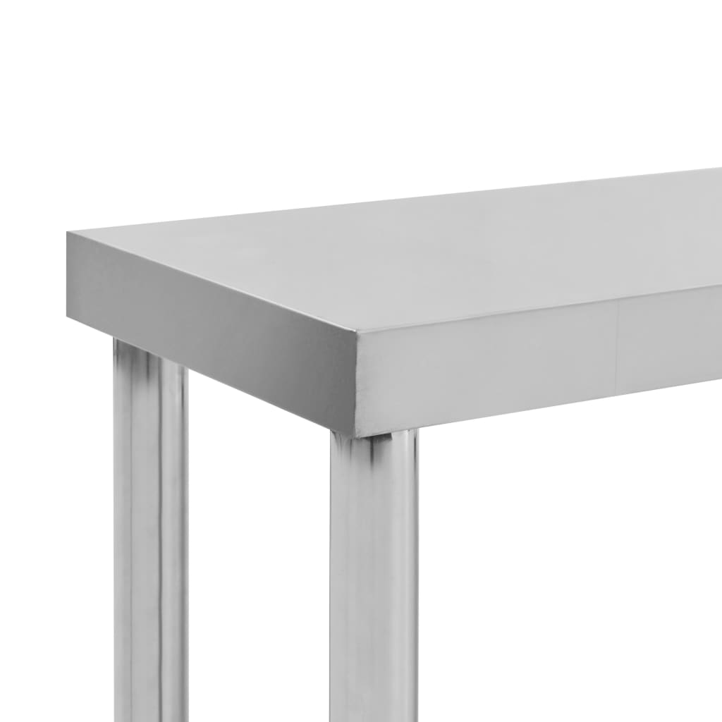 Mesa de trabajo de cocina con estante acero inox 120x60x120 cm
