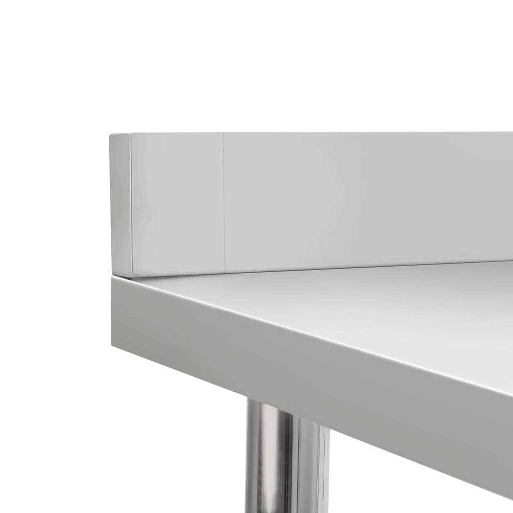 Mesa de trabajo de cocina con estante acero inox 120x60x120 cm