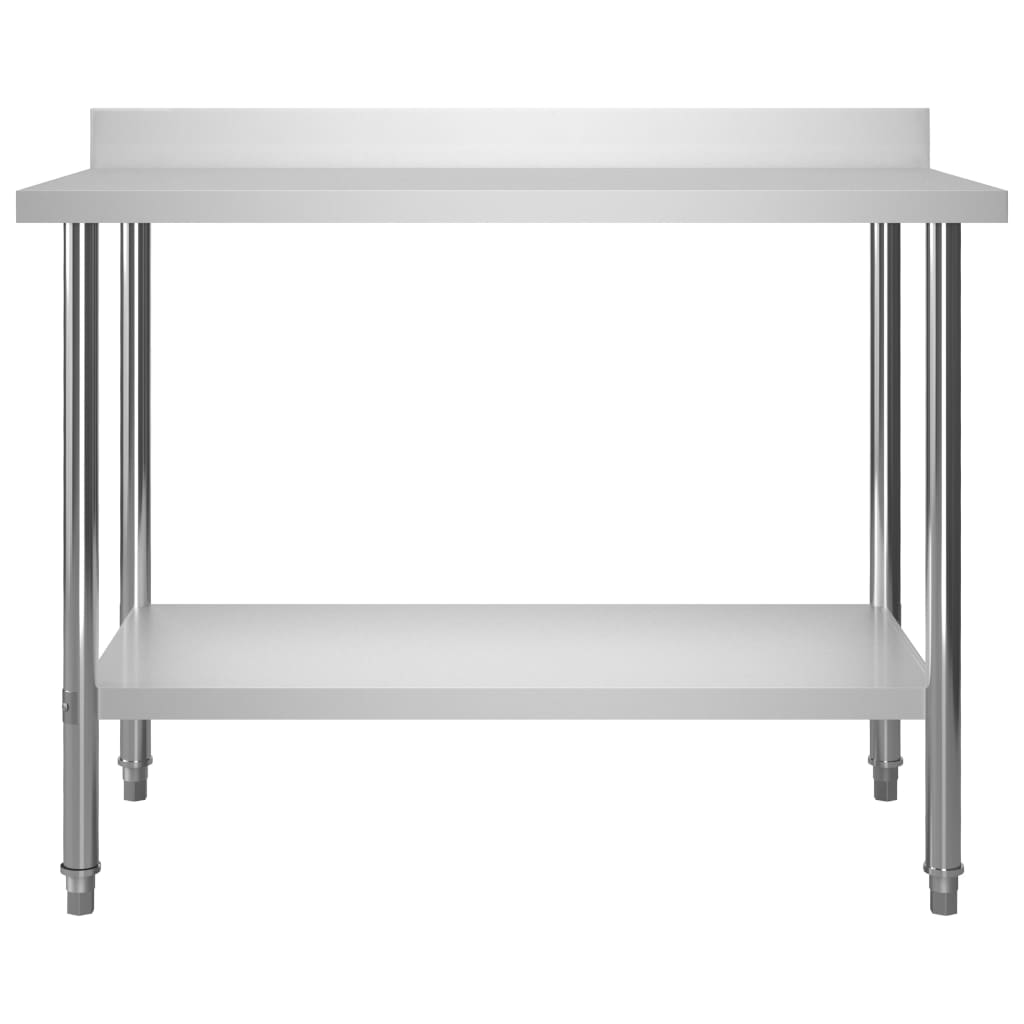 Mesa de trabajo de cocina con estante acero inox 120x60x120 cm