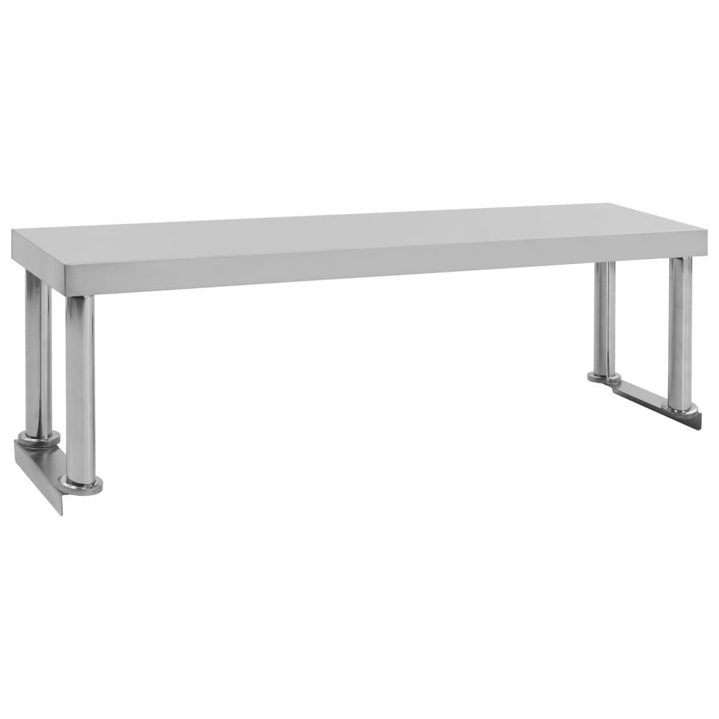 Mesa de trabajo de cocina con estante acero inox 120x60x120 cm
