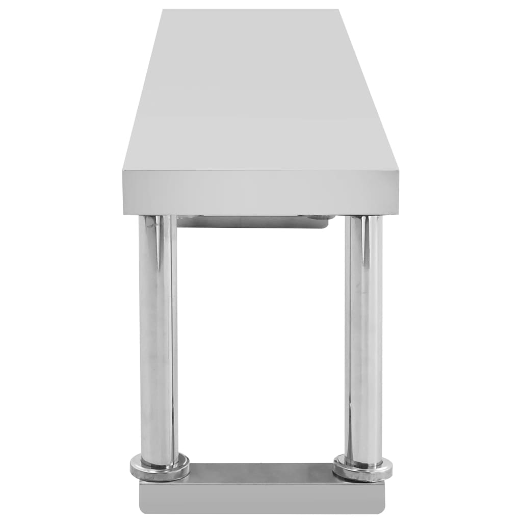 Mesa de trabajo de cocina con estante acero inox 120x60x120 cm