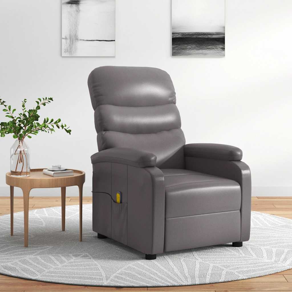 Sillón de masaje cuero sintético marrón