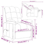 Sillón de masaje reclinable de tela gris taupé