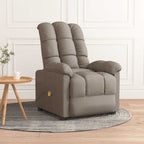 Sillón de masaje reclinable de tela gris taupé