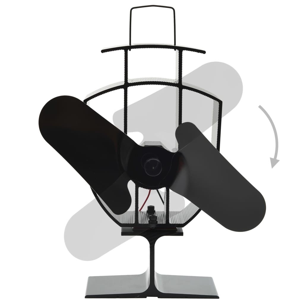Ventilador de estufa accionado por calor 2 aspas negro