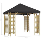 Cenador gris antracita 3x3 m