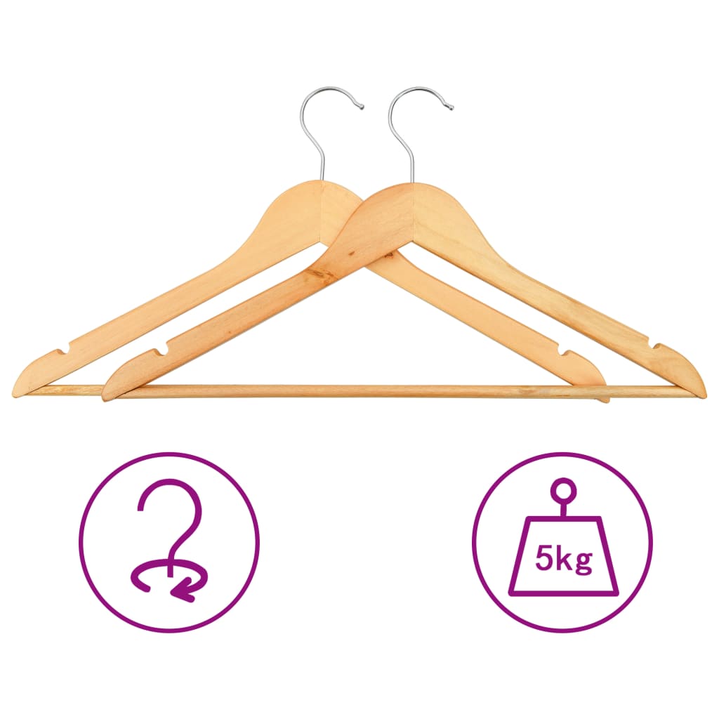 Juego de perchas para ropa 100 uds antideslizantes madera dura