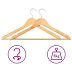 Juego de perchas para ropa 100 uds antideslizantes madera dura