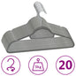 Juego de perchas de ropa 20 uds antideslizantes terciopelo gris