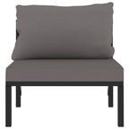 Sofá modular central con cojín ratán sintético gris antracita