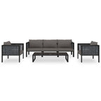 Muebles de jardín 6 pzas y cojines ratán sintético antracita