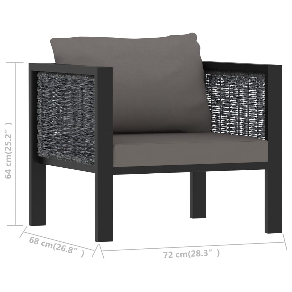 Muebles de jardín 6 pzas y cojines ratán sintético antracita