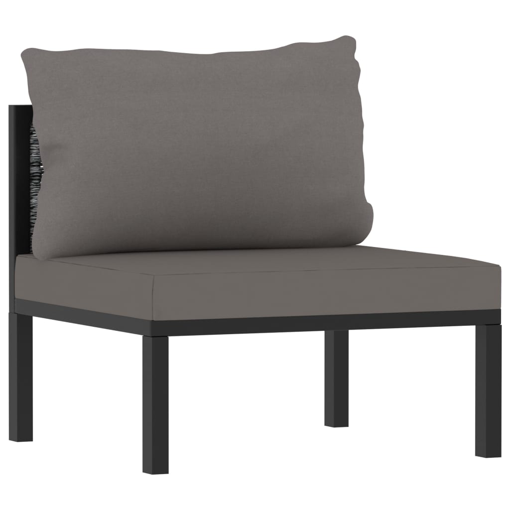 Muebles de jardín 6 pzas y cojines ratán sintético antracita