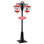 Farola de Navidad con Papá Noel PVC negro y rojo 81x40x188 cm