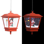 Farola de Navidad con Papá Noel PVC negro y rojo 81x40x188 cm