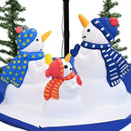 Árbol de Navidad con nieve con base de paraguas PVC azul 170 cm
