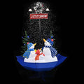Árbol de Navidad con nieve con base de paraguas PVC azul 170 cm