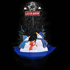 Árbol de Navidad con nieve con base de paraguas PVC azul 170 cm