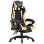 Silla gaming con reposapiés cuero sintético azul y negro