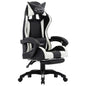 Silla gaming con reposapiés cuero sintético azul y negro