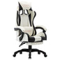 Silla gaming con reposapiés cuero sintético azul y negro