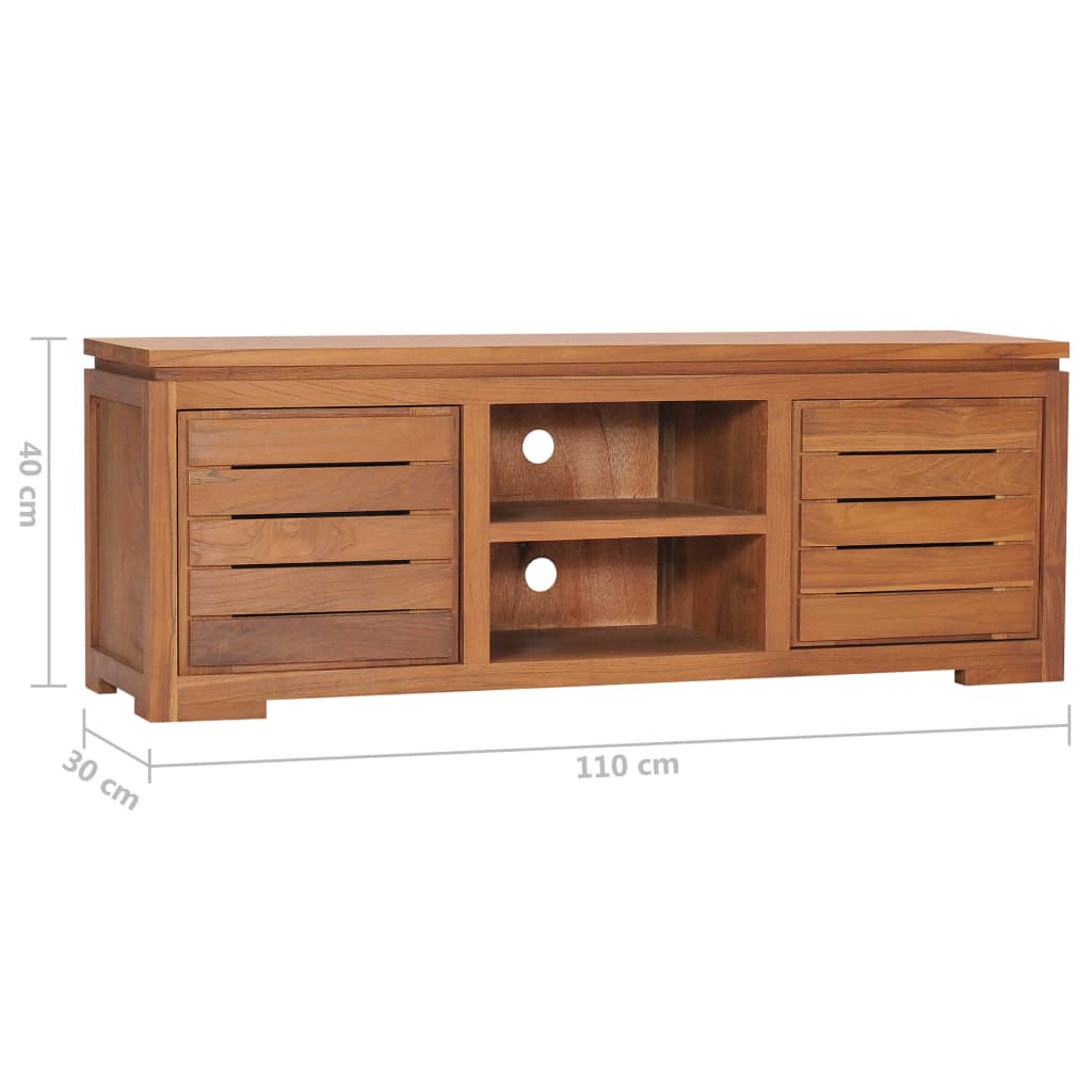 Mueble de TV madera maciza de teca 110x30x40 cm