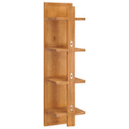 Espejo de pared con estantes madera de teca maciza 30x30x120 cm