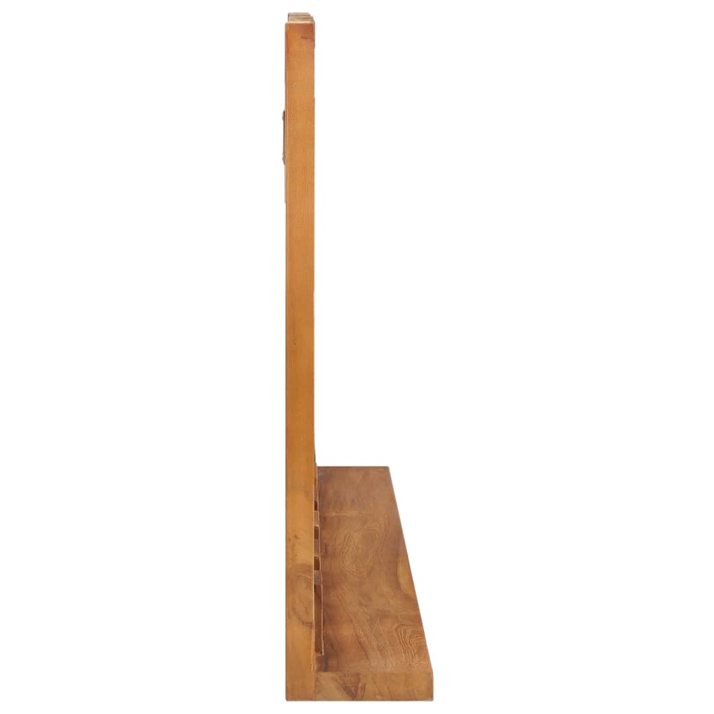 Espejo de pared con estante madera maciza de teca 100x12x60 cm