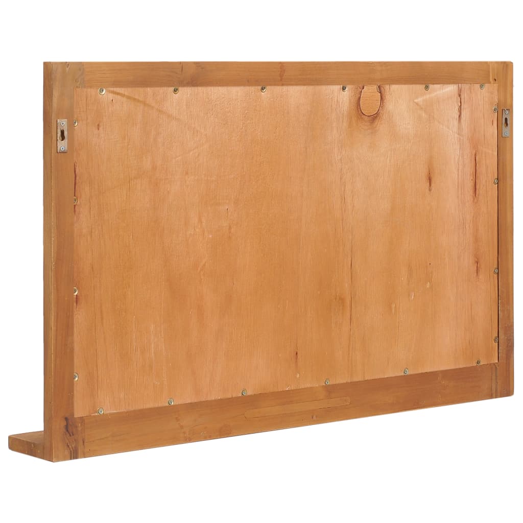 Espejo de pared con estante madera maciza de teca 100x12x60 cm