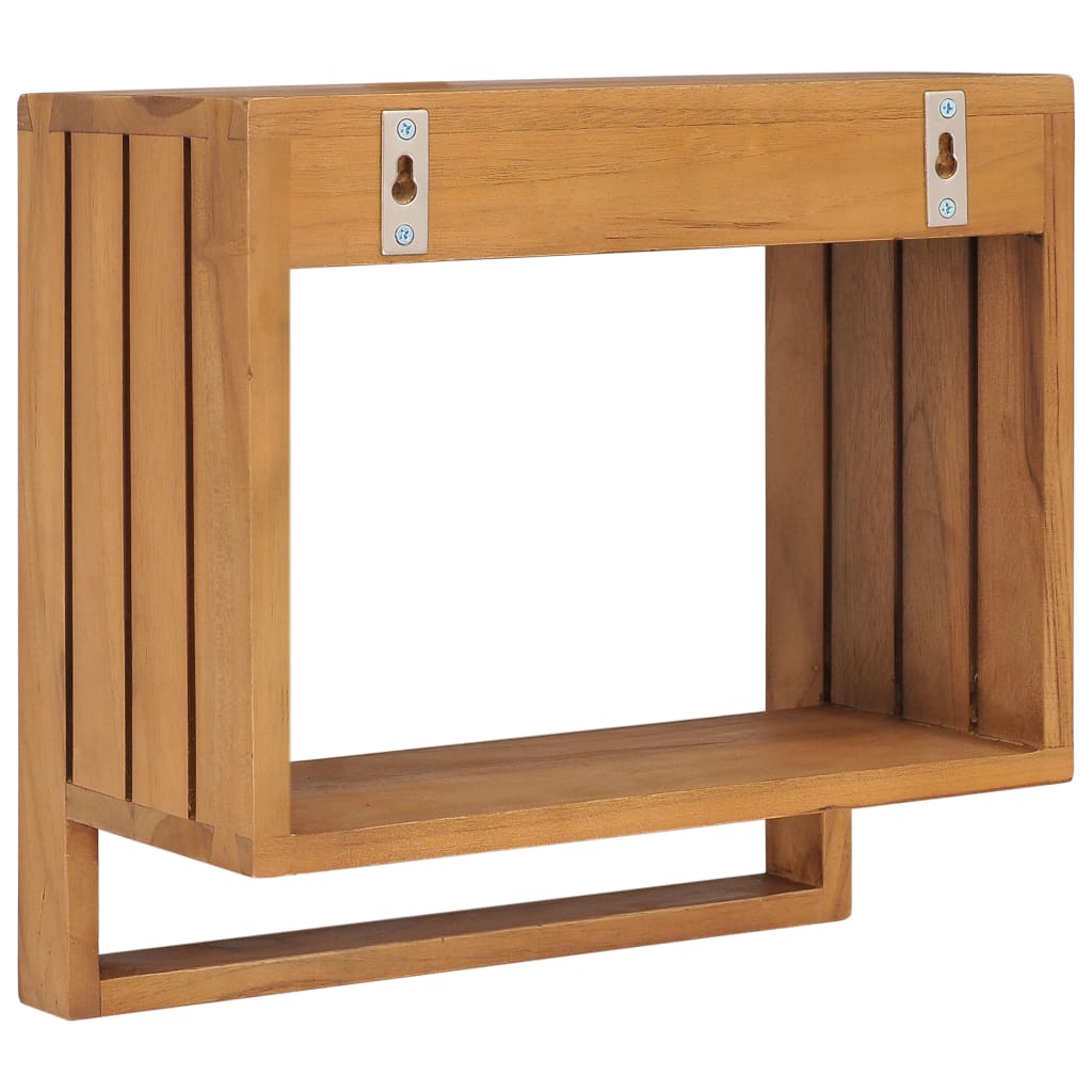 Toallero de pared de teca maciza 35x20x35 cm
