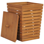 Cesto de la ropa sucia madera maciza de teca 30x30x45 cm