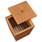 Cesto de la ropa sucia madera maciza de teca 30x30x45 cm