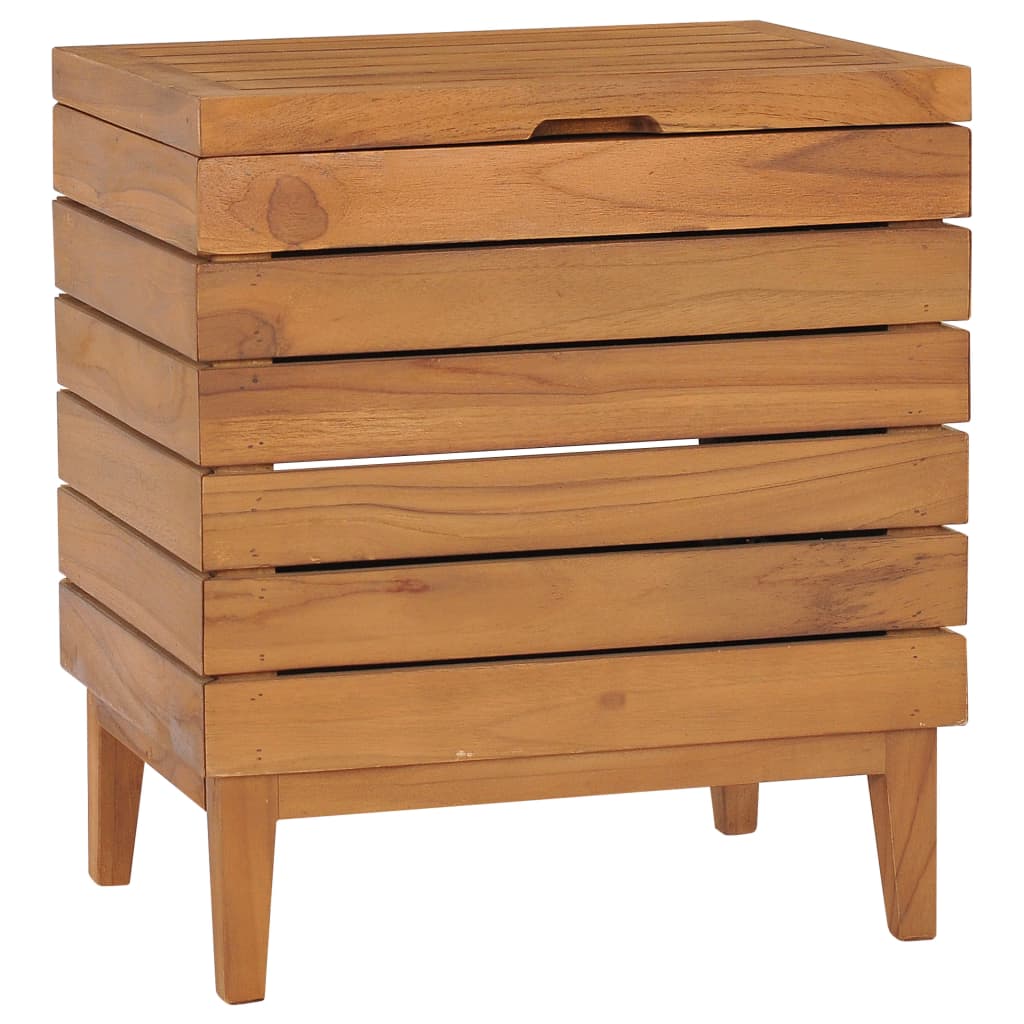 Cesto de la ropa sucia madera maciza de teca 30x30x45 cm