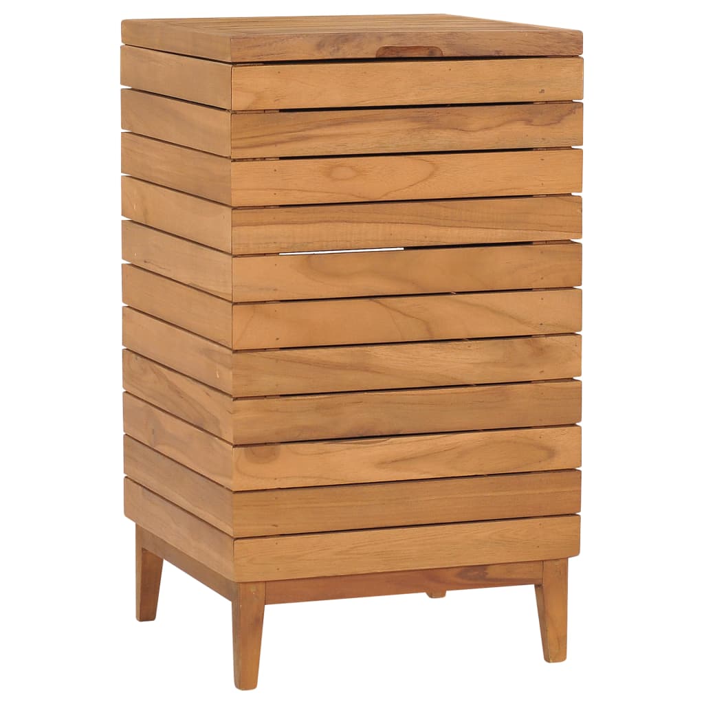 Cesto de la ropa sucia madera maciza de teca 30x30x45 cm