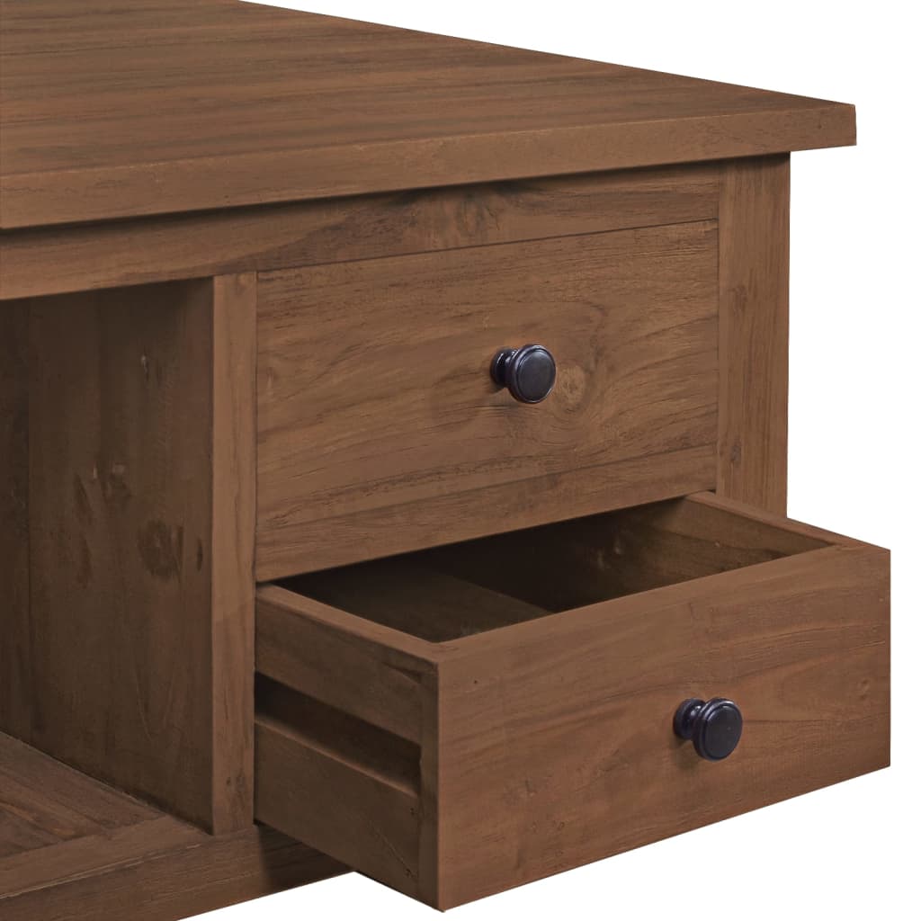 Mesa de centro de madera maciza de teca 68x68x33 cm