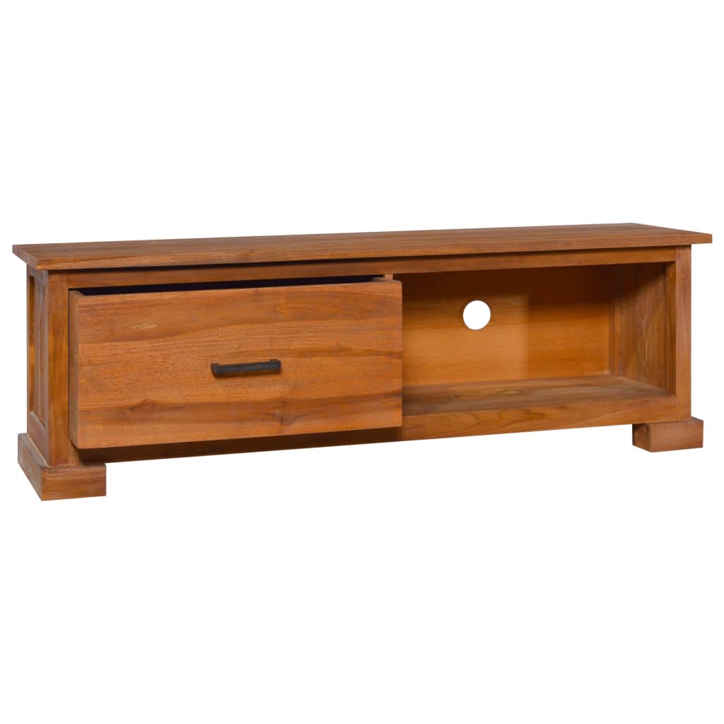 Mueble para TV de madera maciza de teca 112x30x37 cm