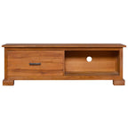 Mueble para TV de madera maciza de teca 112x30x37 cm