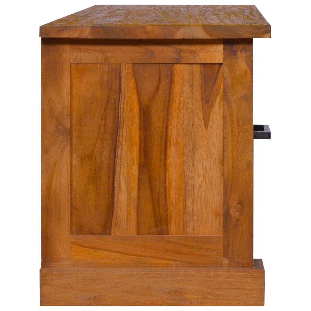 Mueble para TV de madera maciza de teca 112x30x37 cm