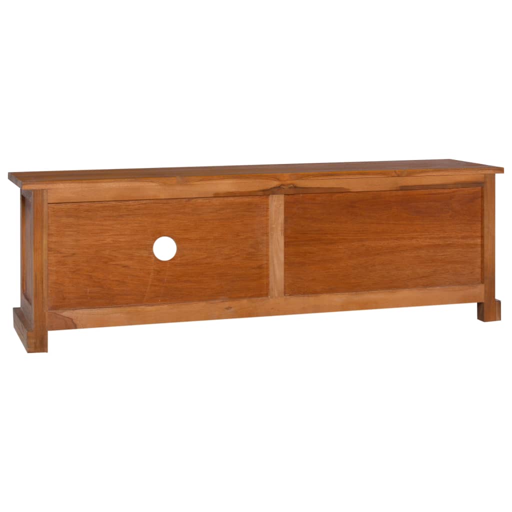 Mueble para TV de madera maciza de teca 112x30x37 cm