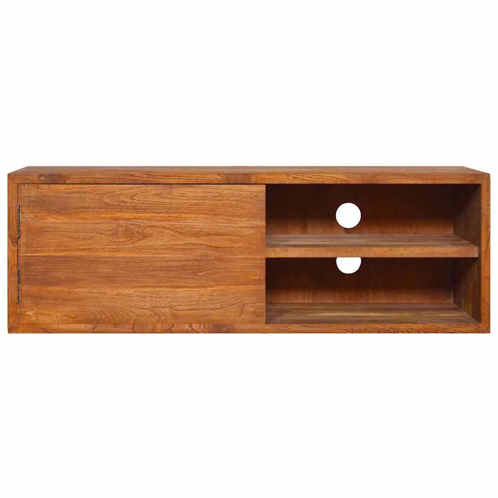 Mueble de TV de pared madera maciza de teca 90x30x30 cm