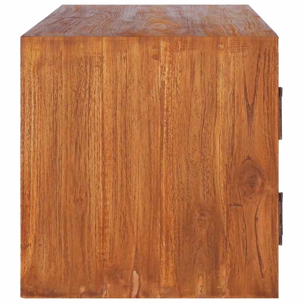 Mueble de TV de pared madera maciza de teca 90x30x30 cm