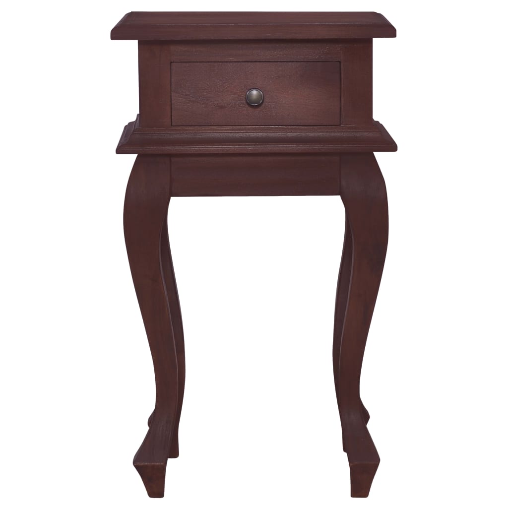 Mesita de noche clásica madera maciza caoba marrón 35x30x60 cm