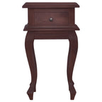 Mesita de noche clásica madera maciza caoba marrón 35x30x60 cm