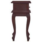 Mesita de noche clásica madera maciza caoba marrón 35x30x60 cm
