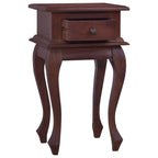 Mesita de noche clásica madera maciza caoba marrón 35x30x60 cm