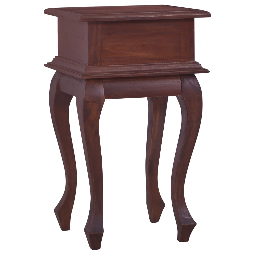 Mesita de noche clásica madera maciza caoba marrón 35x30x60 cm
