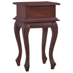 Mesita de noche clásica madera maciza caoba marrón 35x30x60 cm