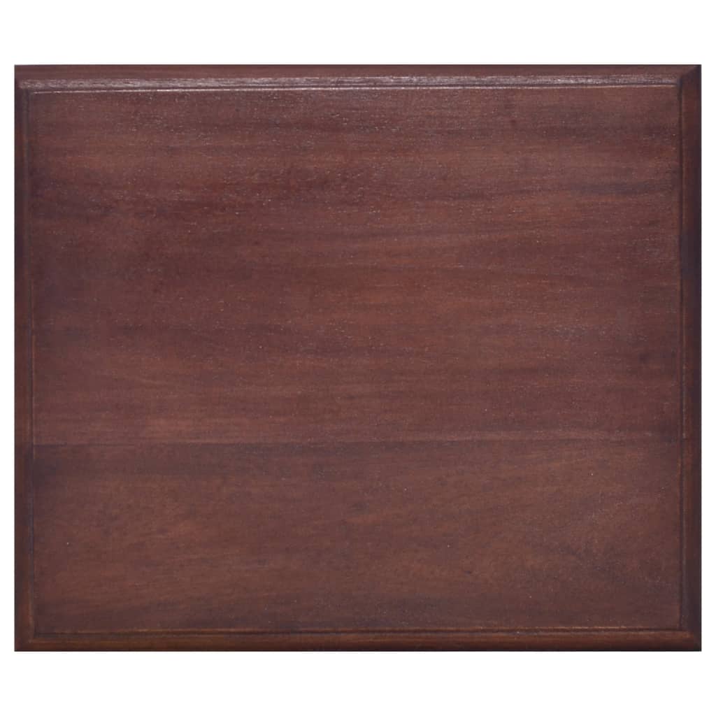 Mesita de noche clásica madera maciza caoba marrón 35x30x60 cm
