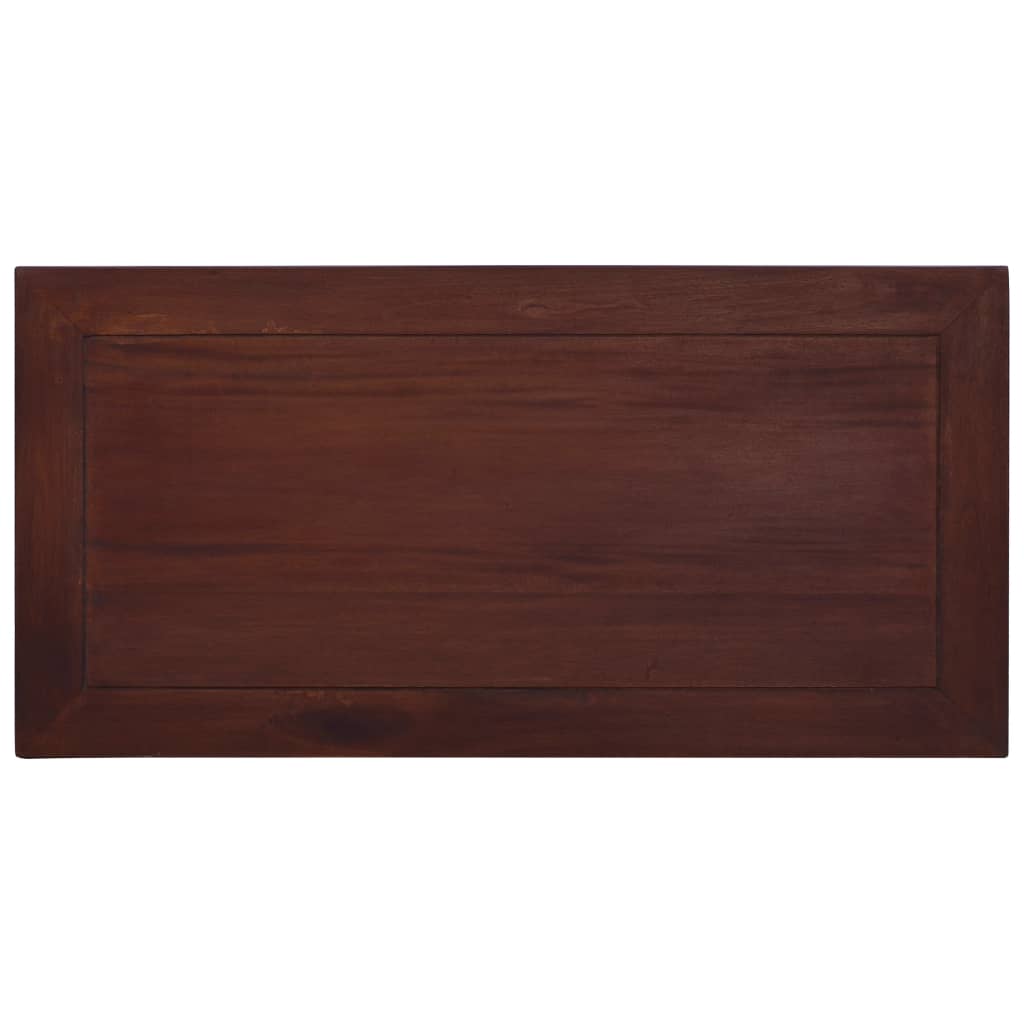 Mesa de centro clásica madera maciza caoba marrón 100x50x30 cm
