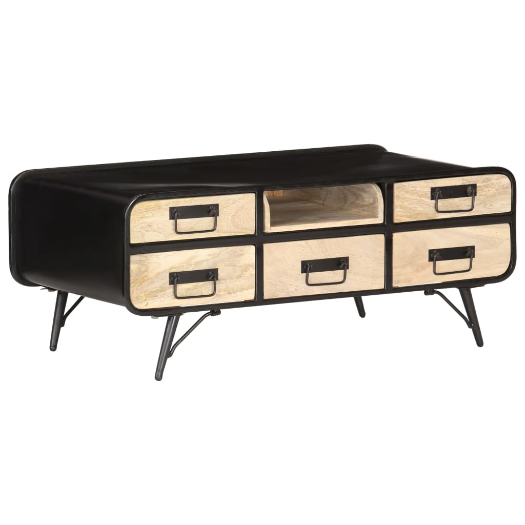 Solid acacia wood coffee table 100x50x45 cm